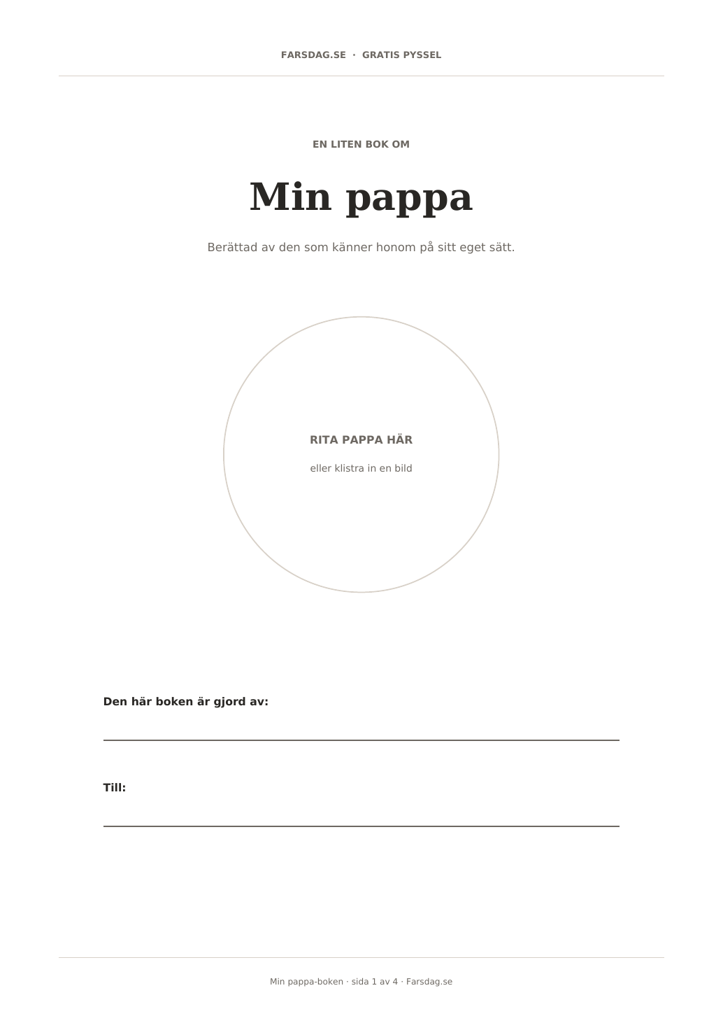 Förhandsvisning av Min pappa-boken