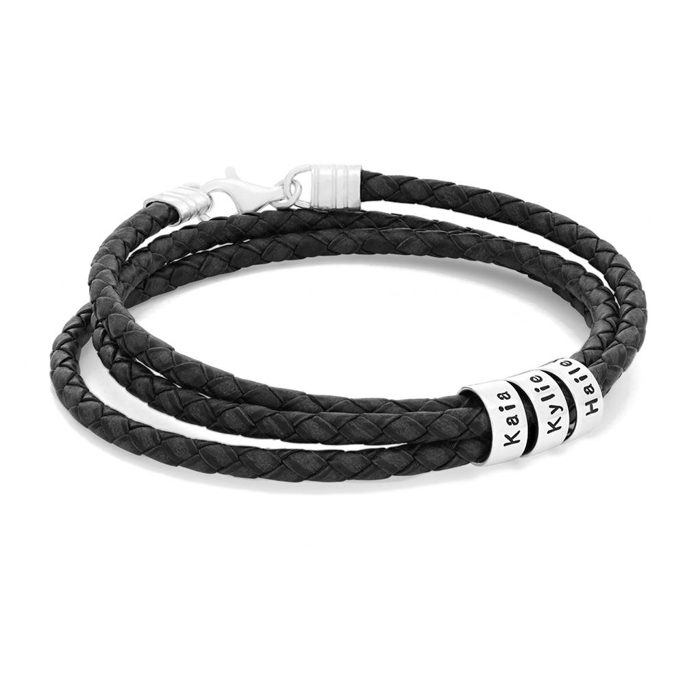 Personligt läderarmband med familjens namn